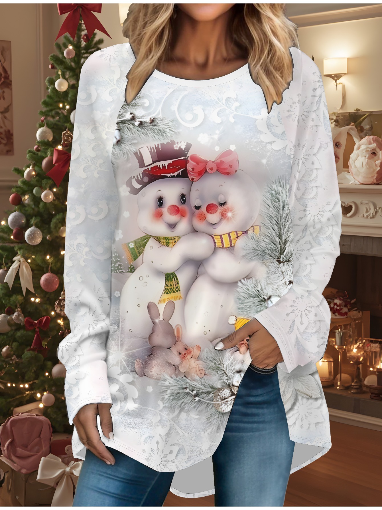 Women's Cozy Christmas Snowman - Camping review and price