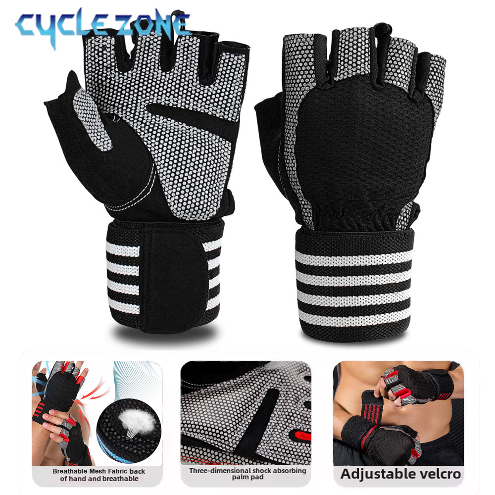 1 Pair Half Finger Gym Fitness - Wrist Wraps Weightlifting Support review and price